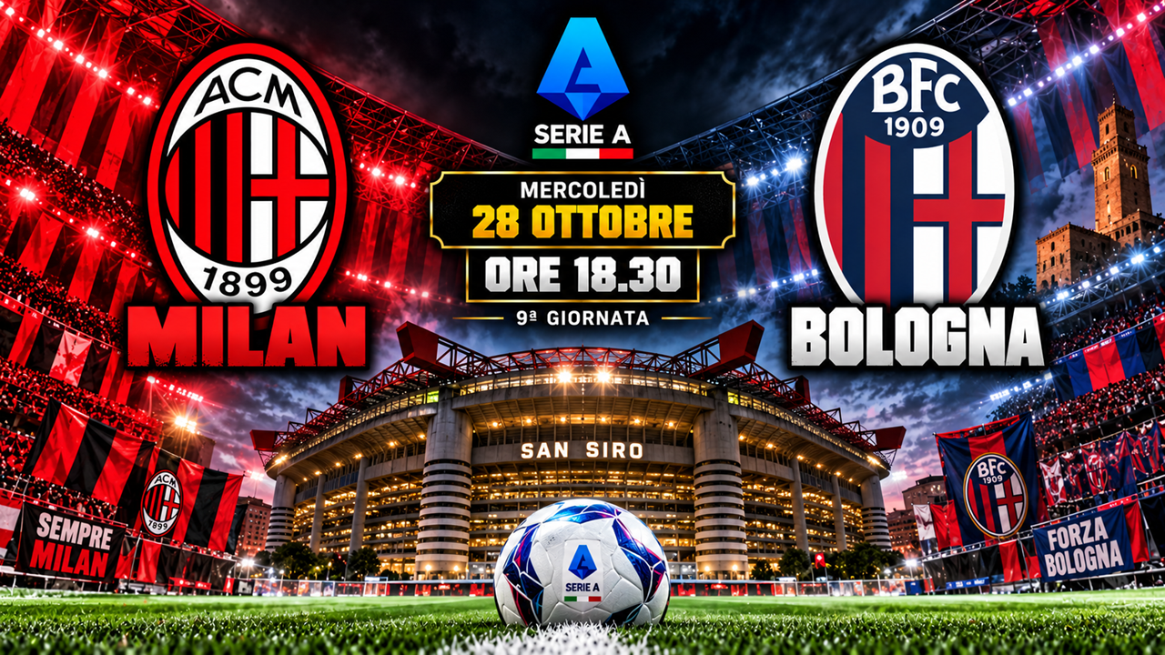 SERIE A: OGGI MILAN-BOLOGNA